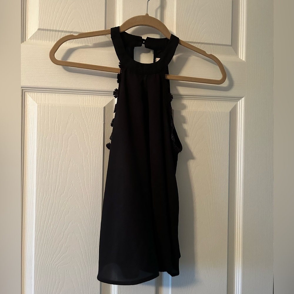 Black flowered tank